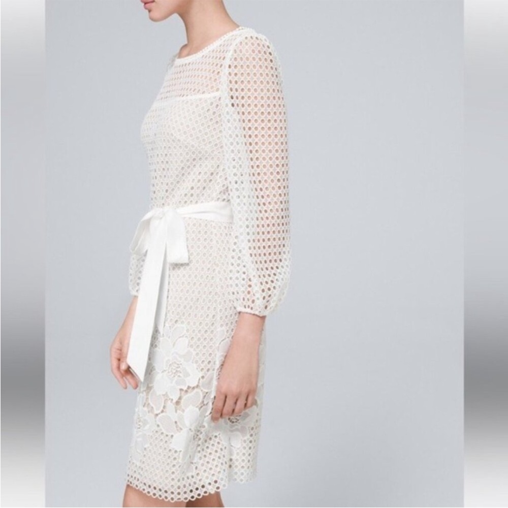 NEW White House Black Market Guipure Ivory Lace Shift Dress
